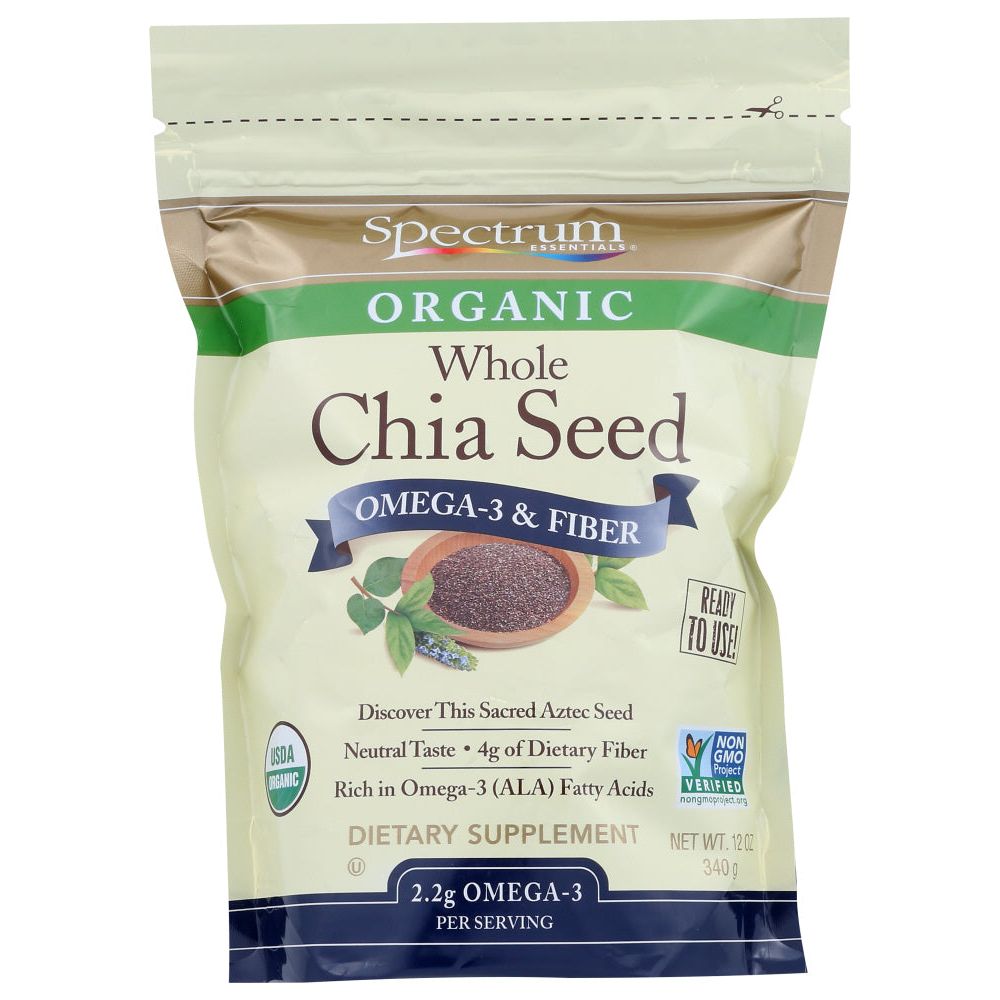SPECTRUM NATURALS: Chia Seed Omega-3 and Fiber, 12 oz