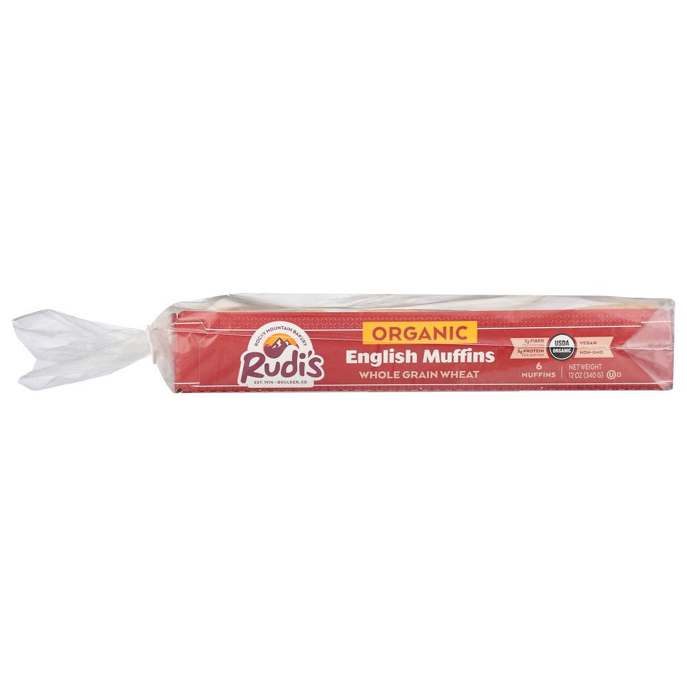 RUDI'S: Organic Bakery Organic Whole Grain Wheat English Muffins, 12 oz