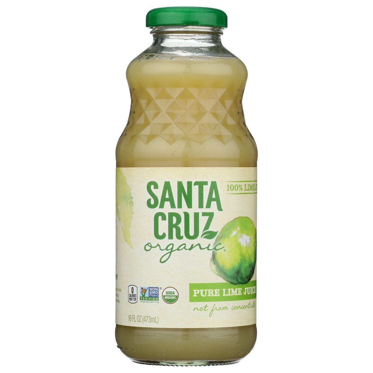 SANTA CRUZ: Organic Pure Lime Juice, 16 Oz