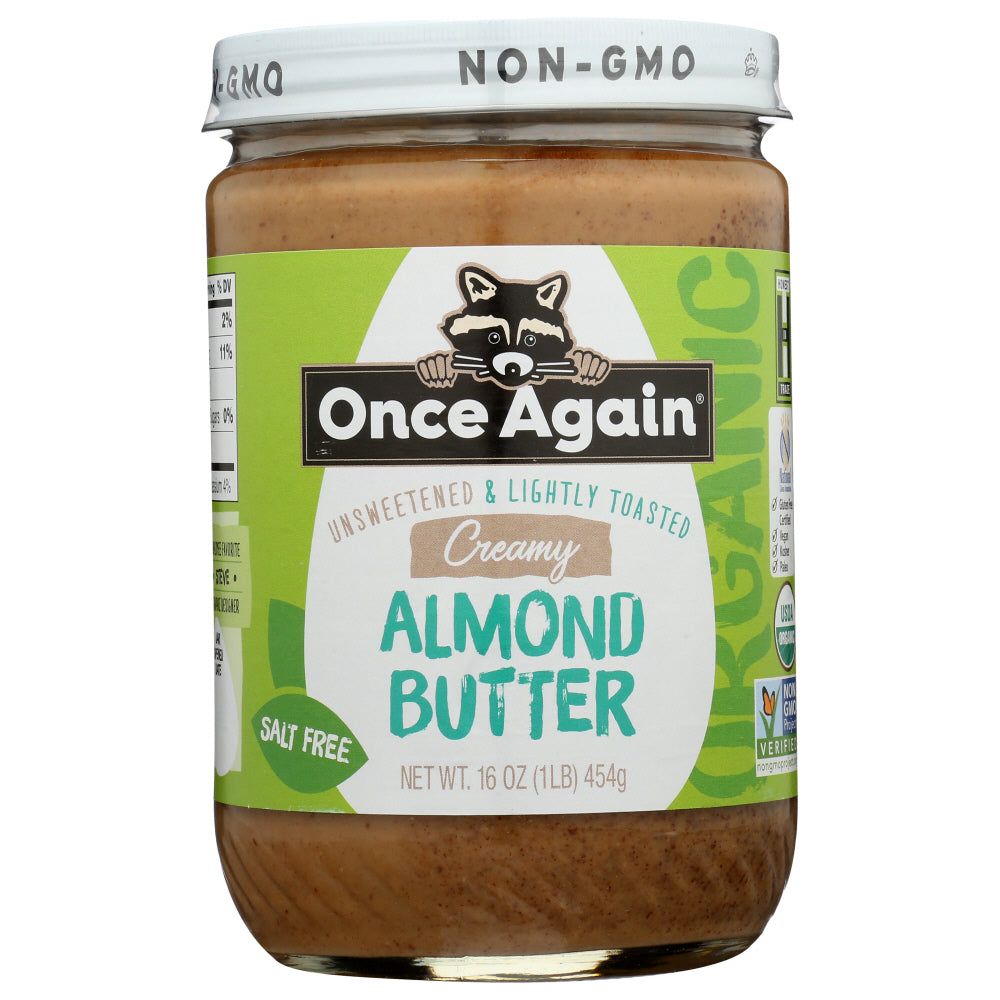ONCE AGAIN: Organic Almond Butter Lightly Toasted Creamy, 16 oz