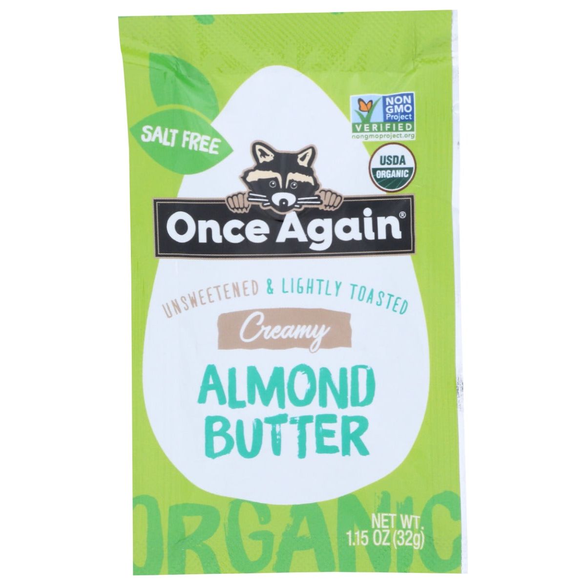 ONCE AGAIN: Almond Butter Squeeze Pack Light Toasted Organic, 1.15 oz