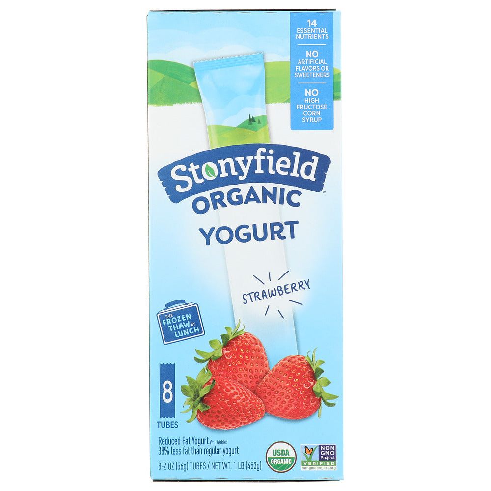 STONYFIELD: Organic YoKids Squeezers Strawberry 8 Count (2 Oz Each), 16 Oz