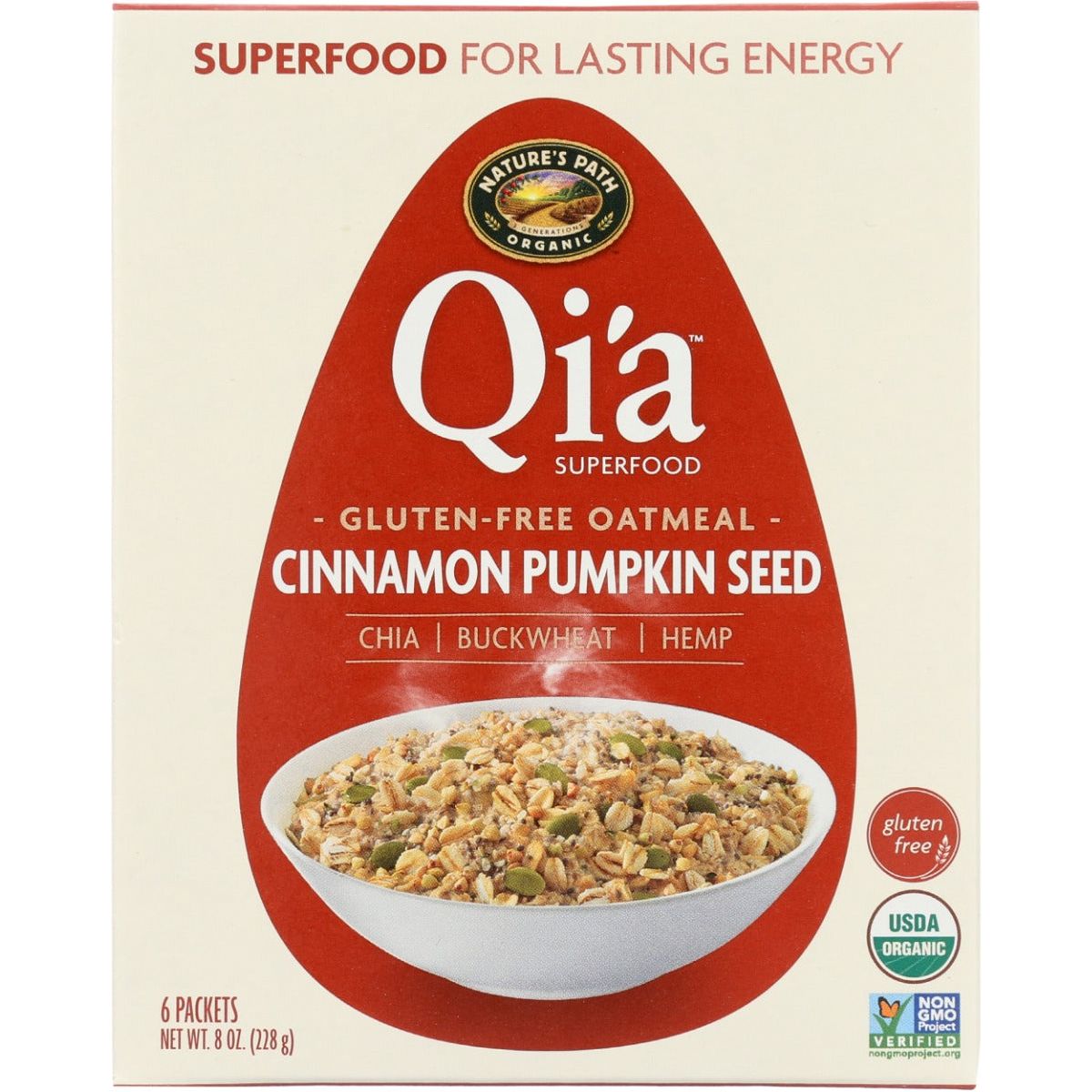 QIA: Cinnamon Pumpkin Seeds Oatmeal, 8 oz