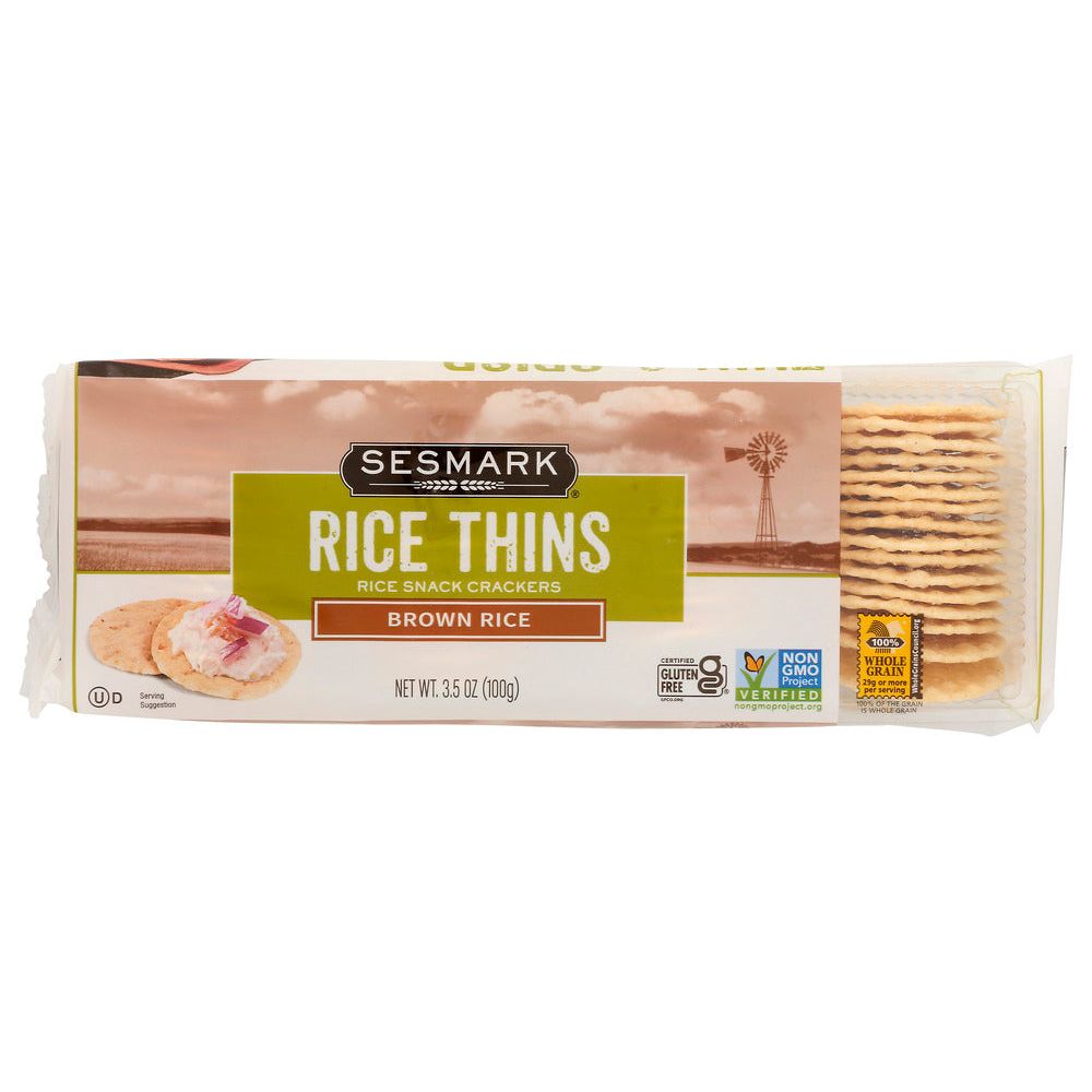 SESMARK: Gluten Free Rice Thins Brown Rice, 3.5 oz