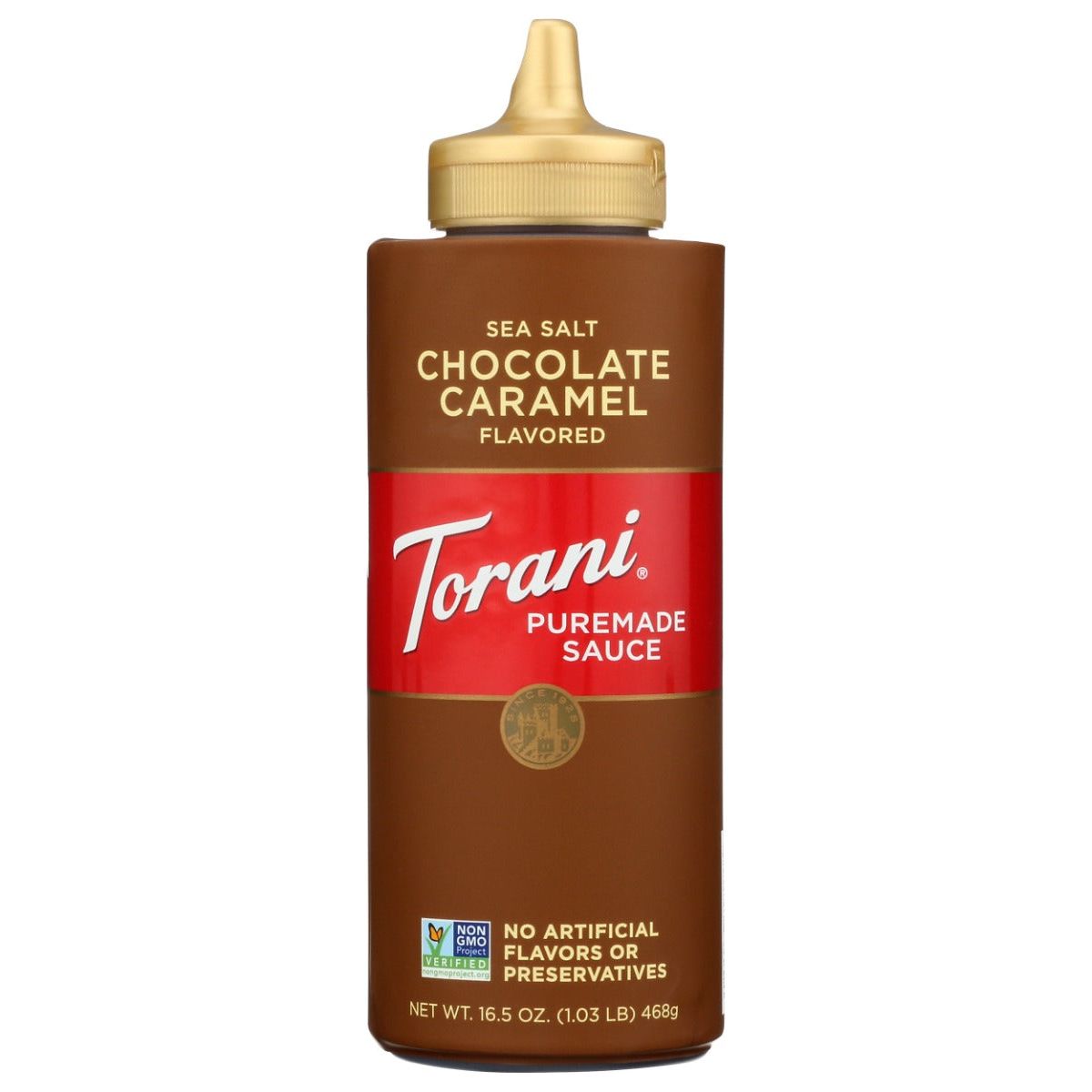 TORANI: Sauce Squeezed Salted Chocolate Caramel, 16.5 oz