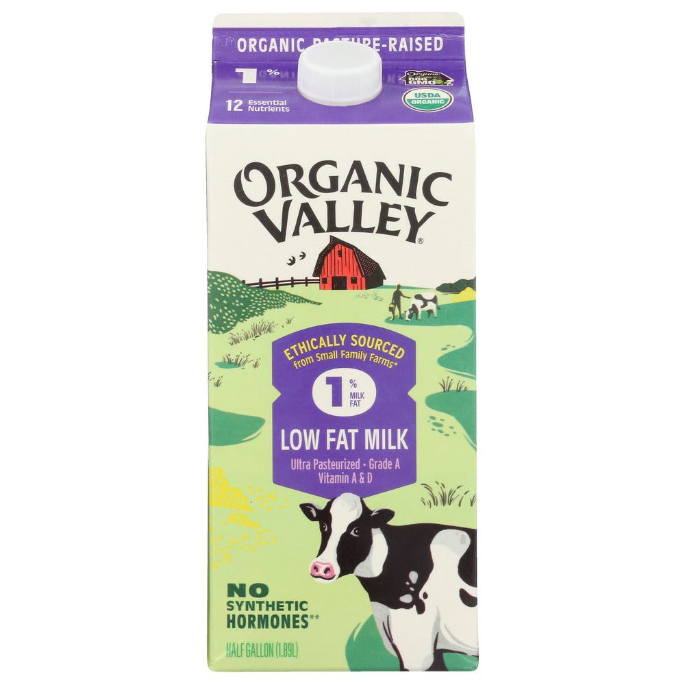 ORGANIC VALLEY: Milk Organic 1% Lowfat Ultra Pasteurized, 64 oz