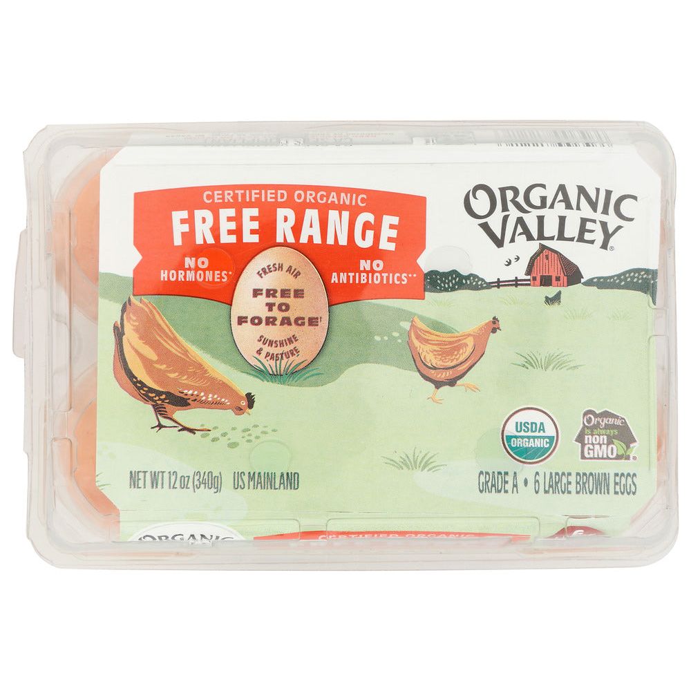 ORGANIC VALLEY: Large Brown Eggs, 0.5 Dozen
