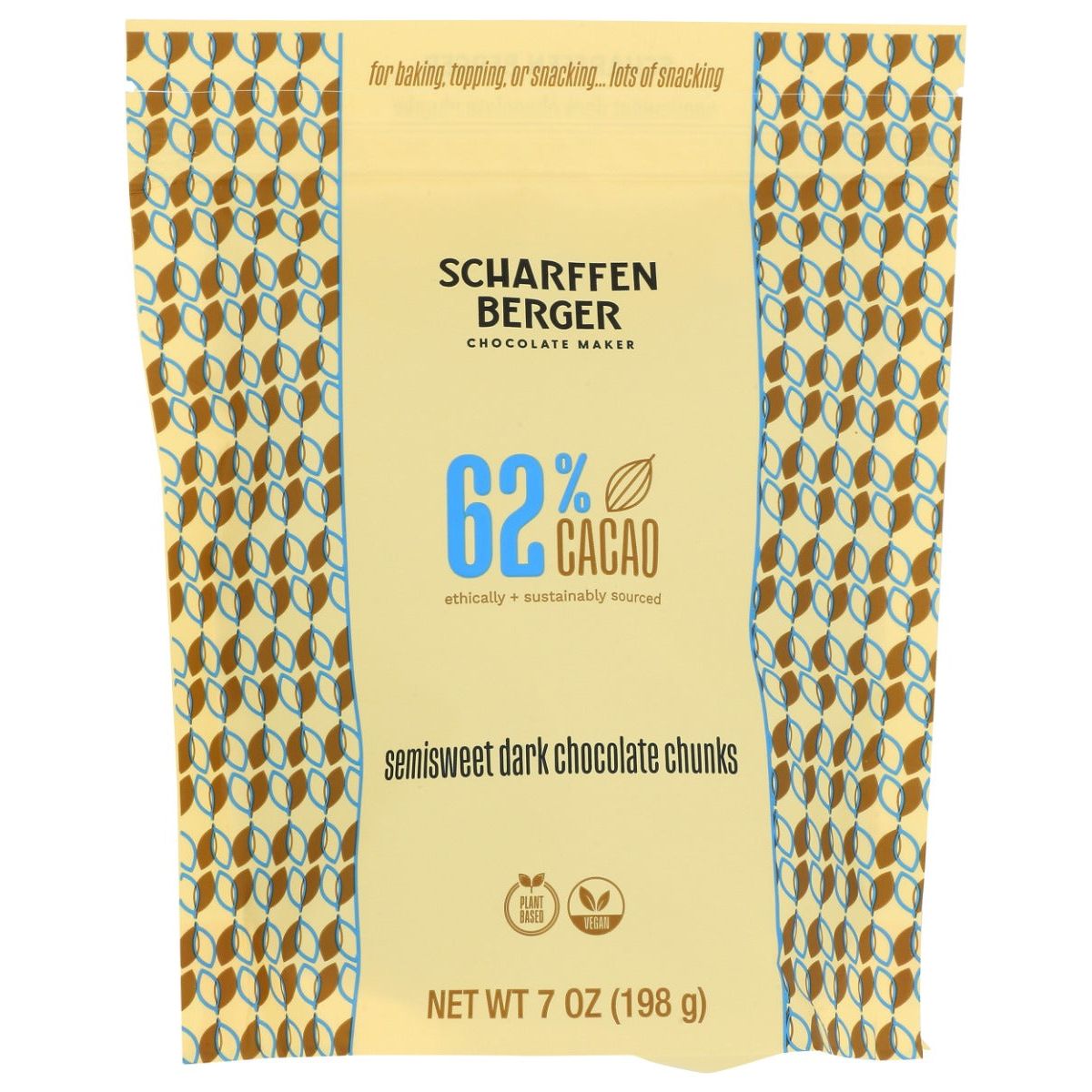 SCHARFFEN BERGER: 62% Semisweet Dark Chocolate Baking Chunks, 7 oz
