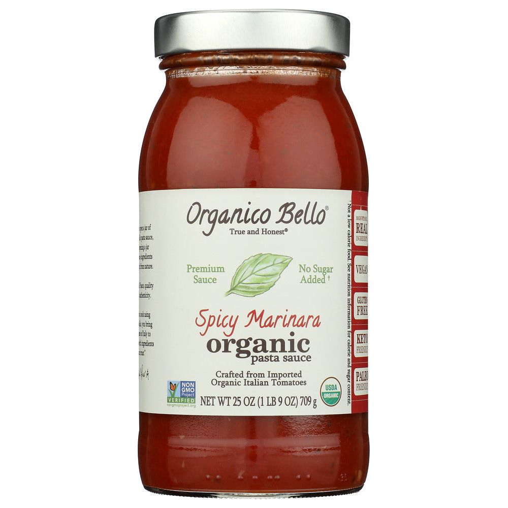 ORGANICO BELLO: Organic Pasta Sauce Spicy Marinara, 25 oz