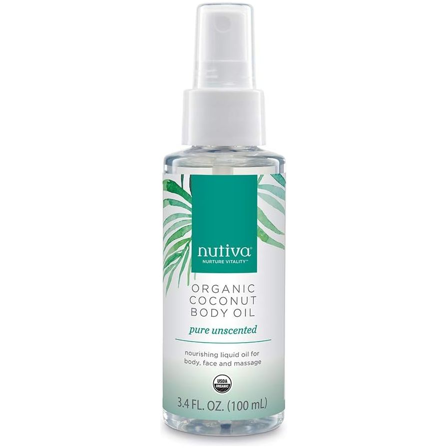 NUTIVA: Oil Body Coconut Unscented, 8 oz