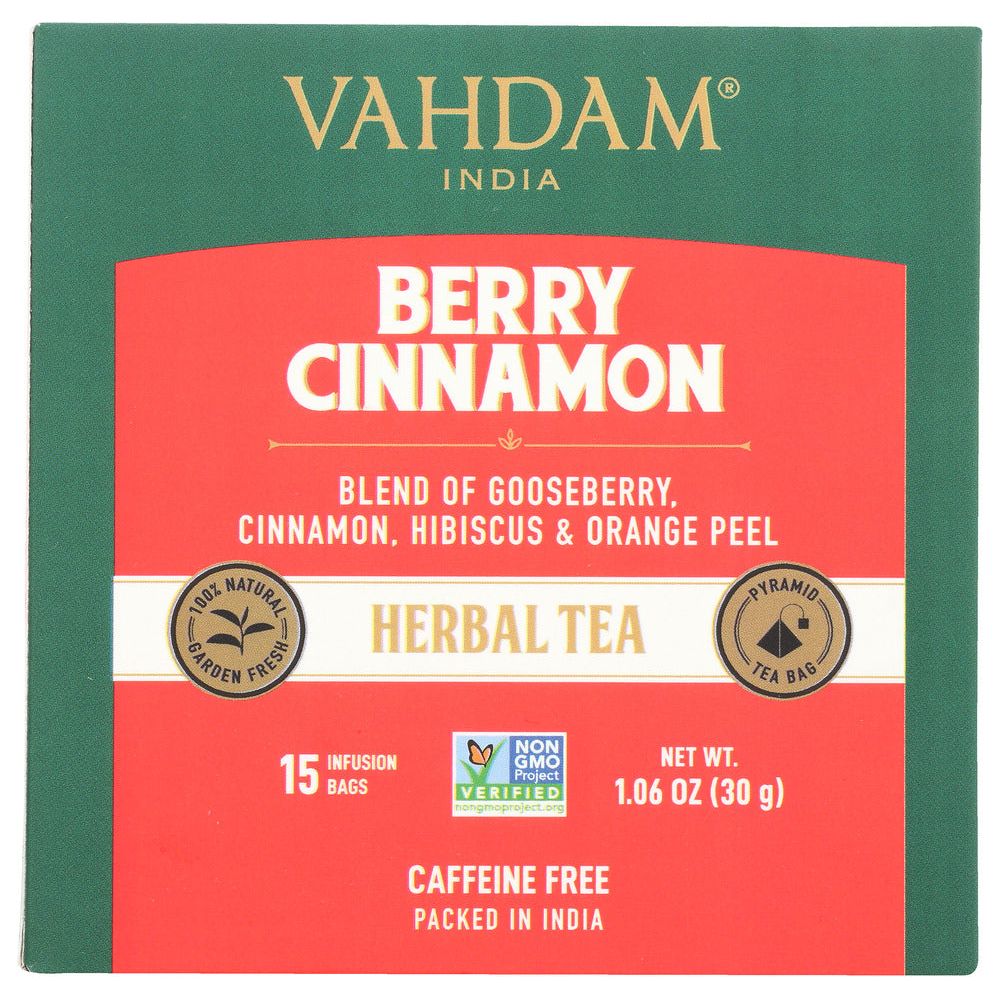 VAHDAM TEAS: Tea Herbl Brry Cinna 15Pc, 1.06 oz