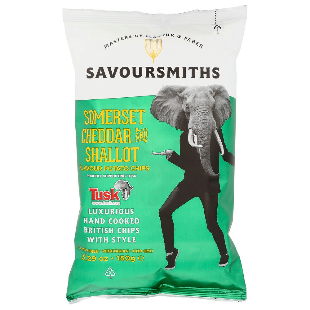 SAVOURSMITHS: Somerset Cheddar and Shallot Chips, 5.29 oz