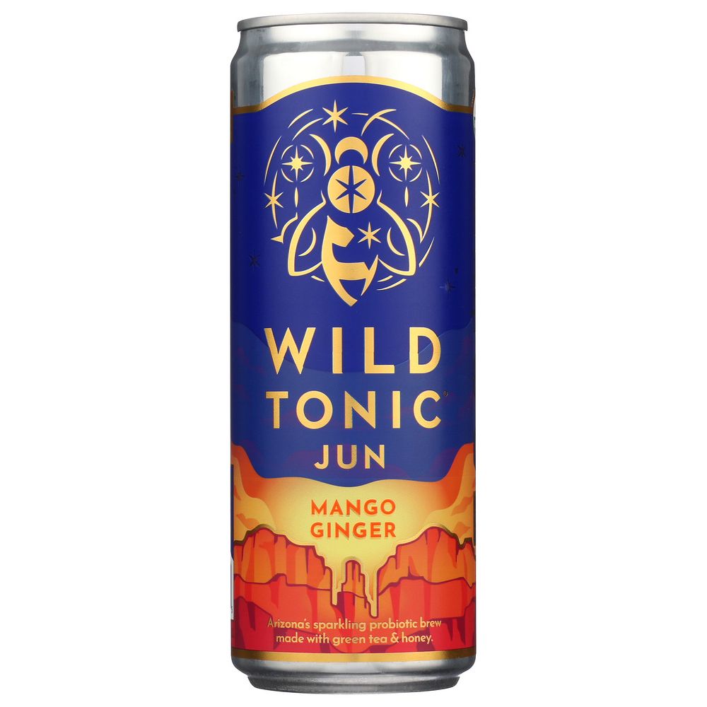 WILD TONIC: Kombucha Mango Ginger Organic, 12 oz