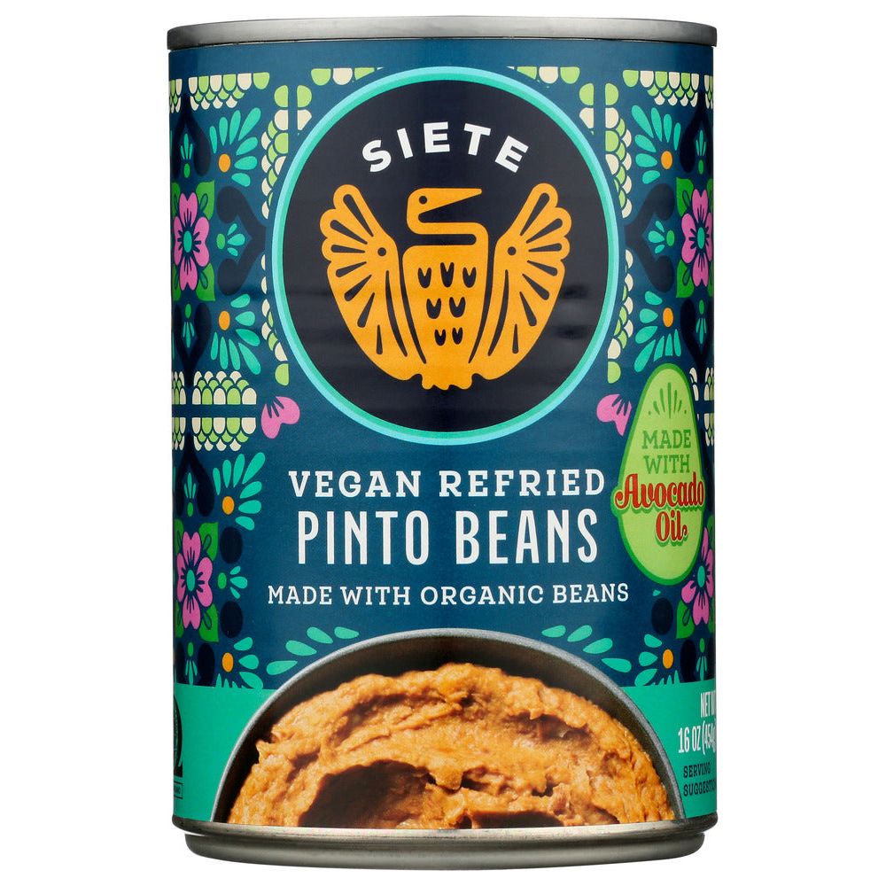 SIETE: Refried Pinto Beans, 16 oz