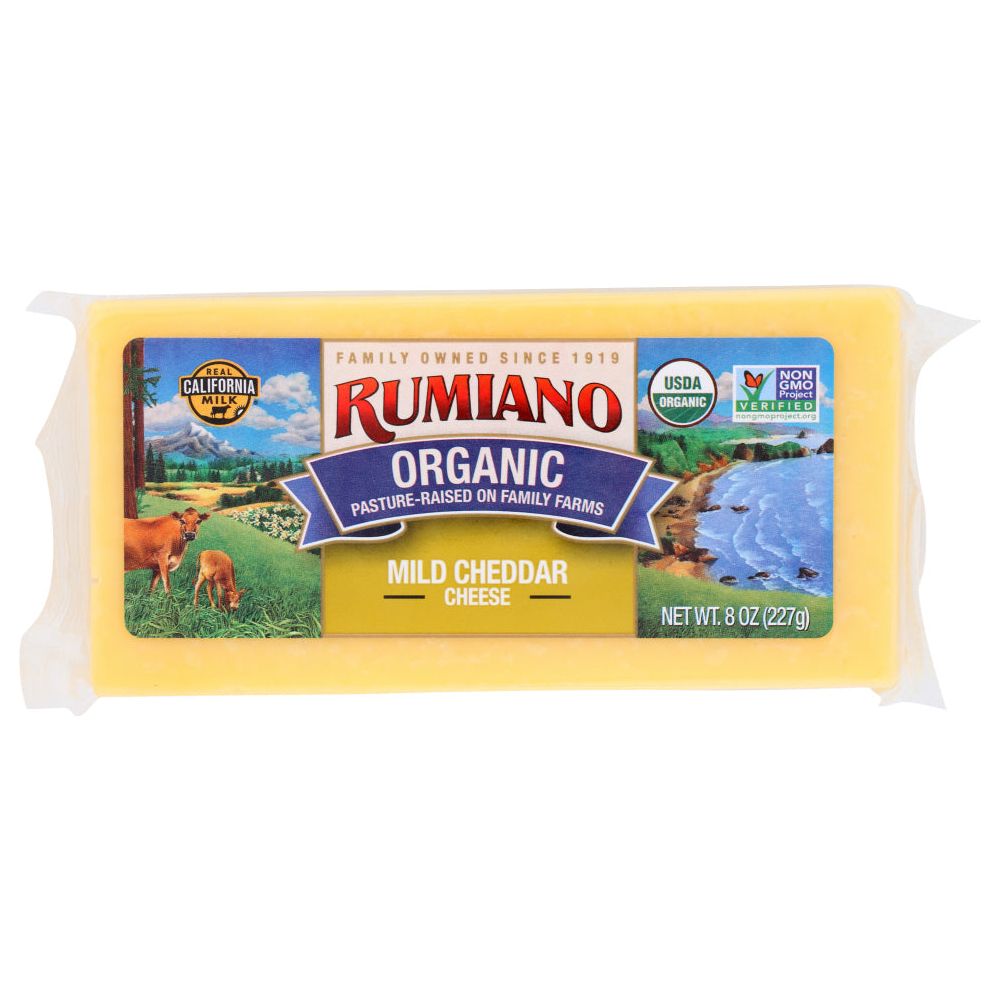 RUMIANO: Cheese Organic Mild Cheddar Bar, 8 oz