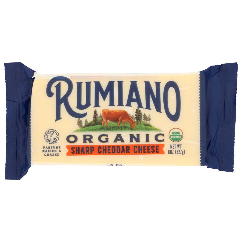 RUMIANO: Organic Sharp Cheddar Cheese, 8 oz