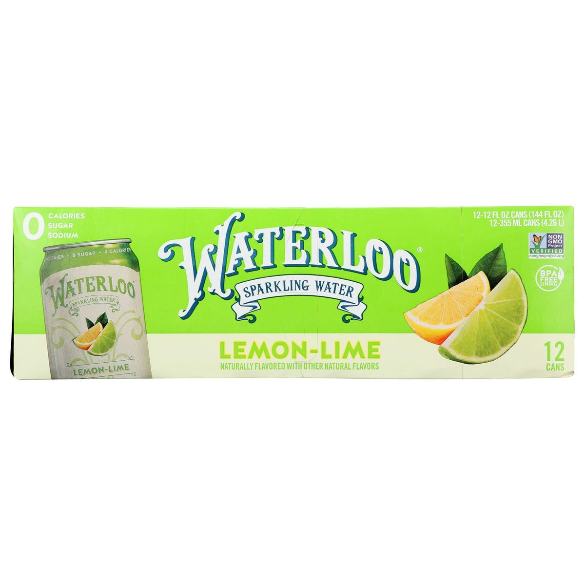 WATERLOO SPARKLING WATER: Lemon Lime Sparkling Water 12Pk, 144 fo