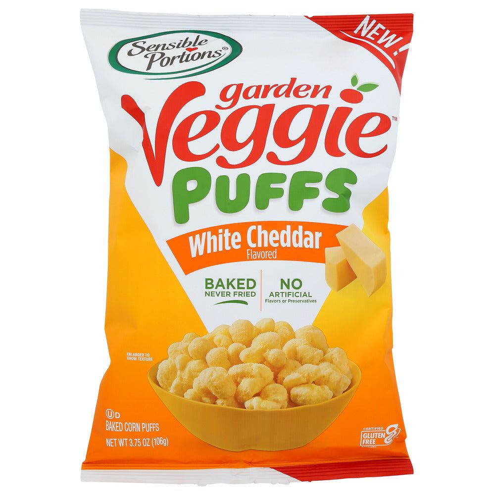 SENSIBLE PORTIONS: Garden Veggie Puffs White Cheddar, 3.75 oz