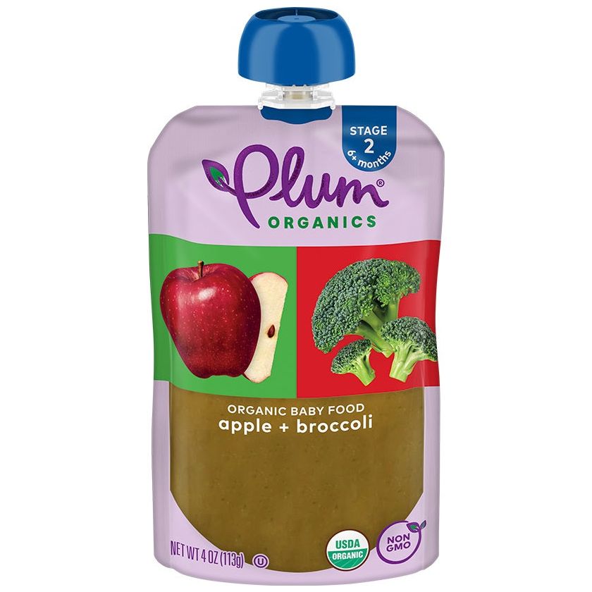 PLUM ORGANICS: Organic Baby Food Stage 2 Broccoli & Apple, 4 oz