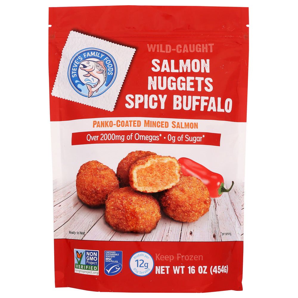 STEVES FAMILY FOODS: Spicy Buffalo Salmon Nuggets, 16 oz