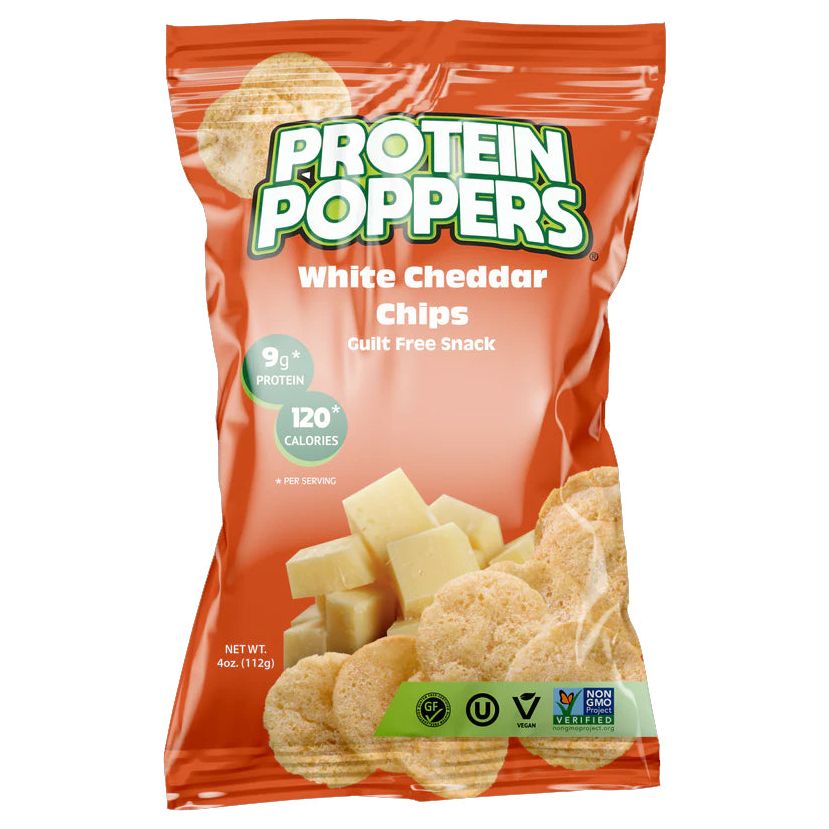 PROTEIN POPPERS: White Cheddar Chips, 4 oz