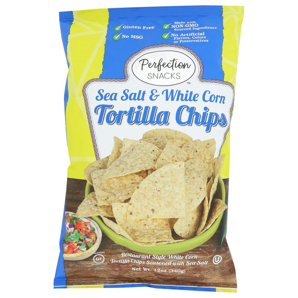 PERFECTION SNACKS: Sea Salt White Corn Tortilla Chips, 12 oz