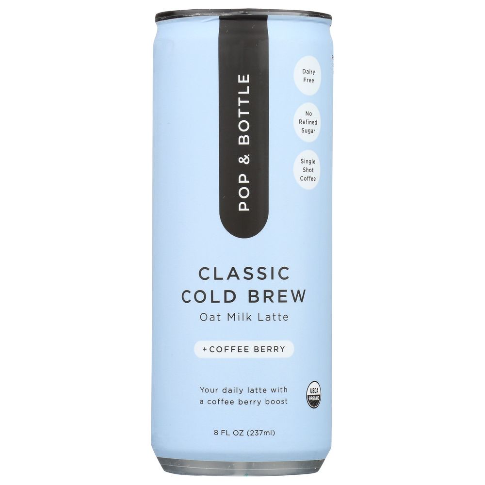 POP AND BOTTLE: Classic Cold Brew Oat Milk Latte, 8 oz