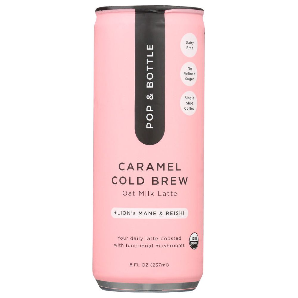 POP AND BOTTLE: Caramel Cold Brew Oat Milk Latte, 8 fo