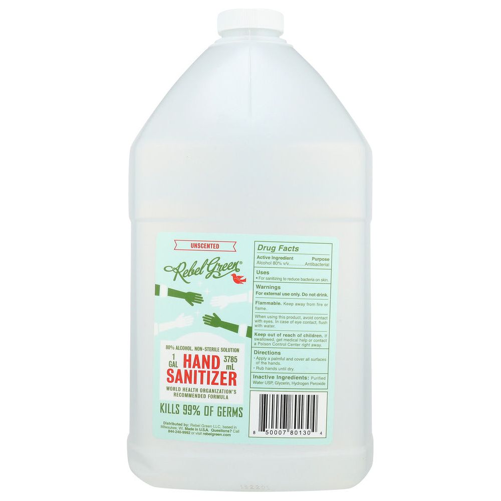 REBEL GREEN: Sanitizer Hand Unscntd, 1 ga