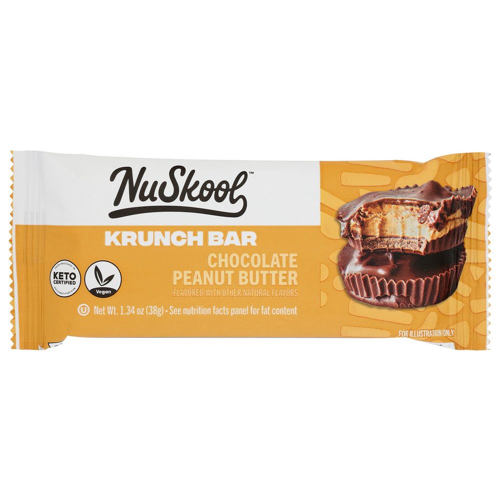 NUSKOOL: Chocolate Peanut Butter Krunch Bar, 1.34 oz