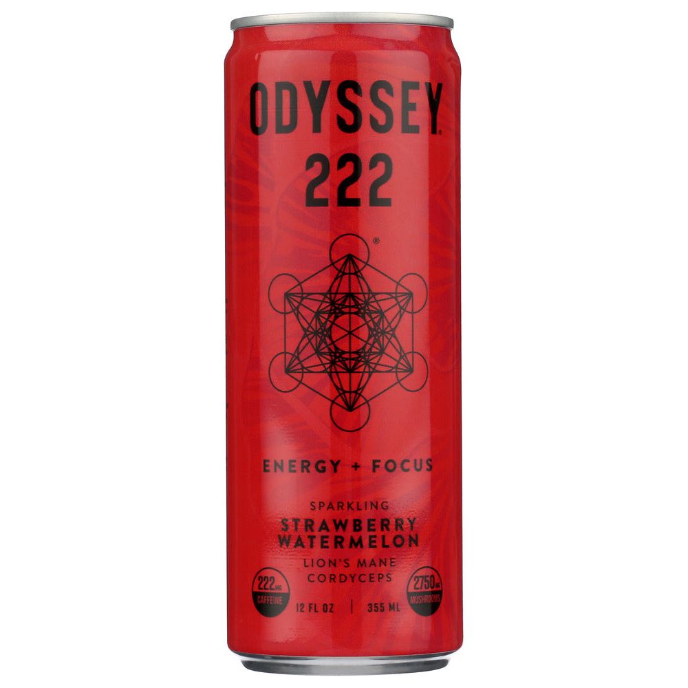 ODYSSEY ELIXIR: Sparkling Strawberry Watermelon Energy Drink, 12 fo