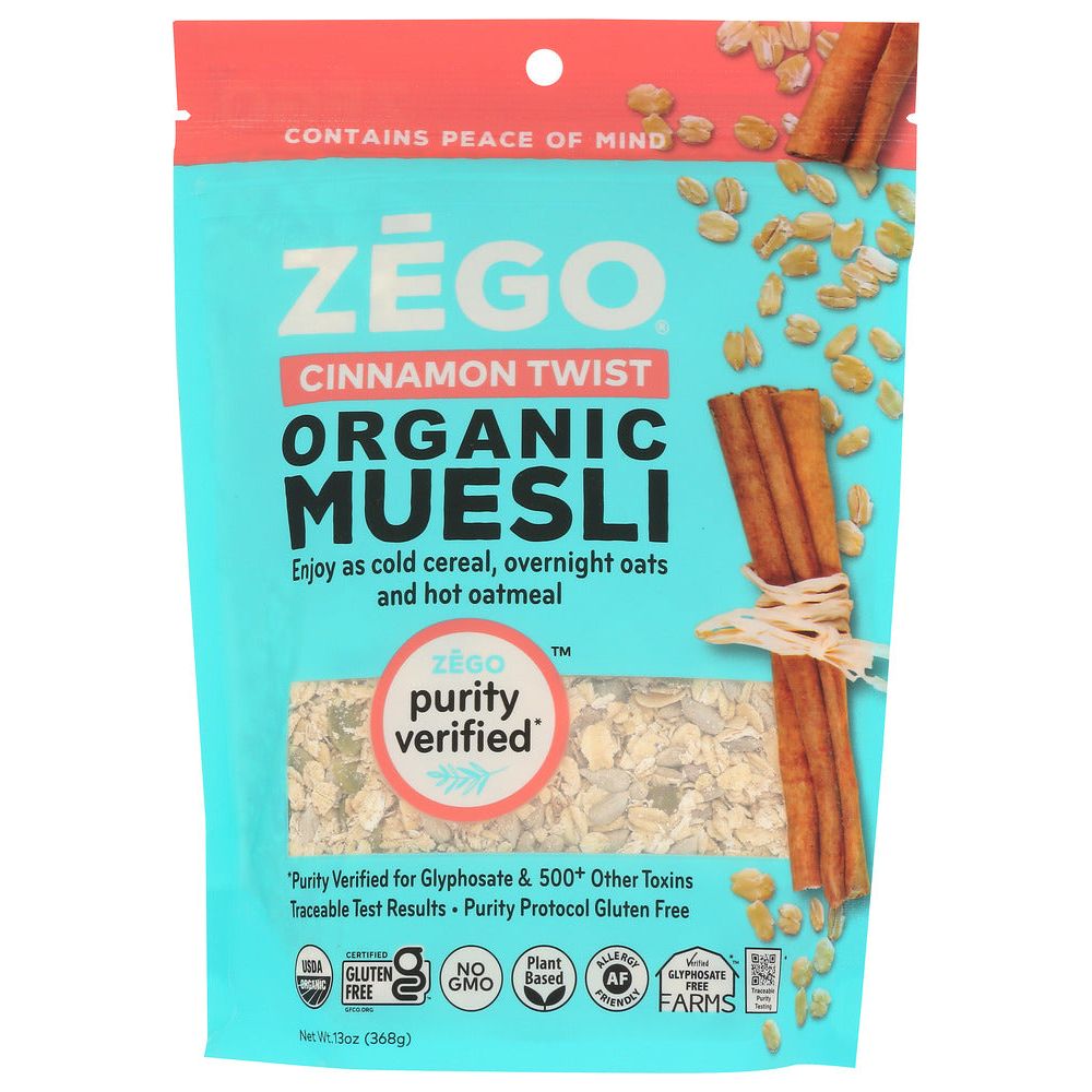 ZEGO: Organic Gluten Free Nut Free Muesli Cinnamon Twist, 13 oz
