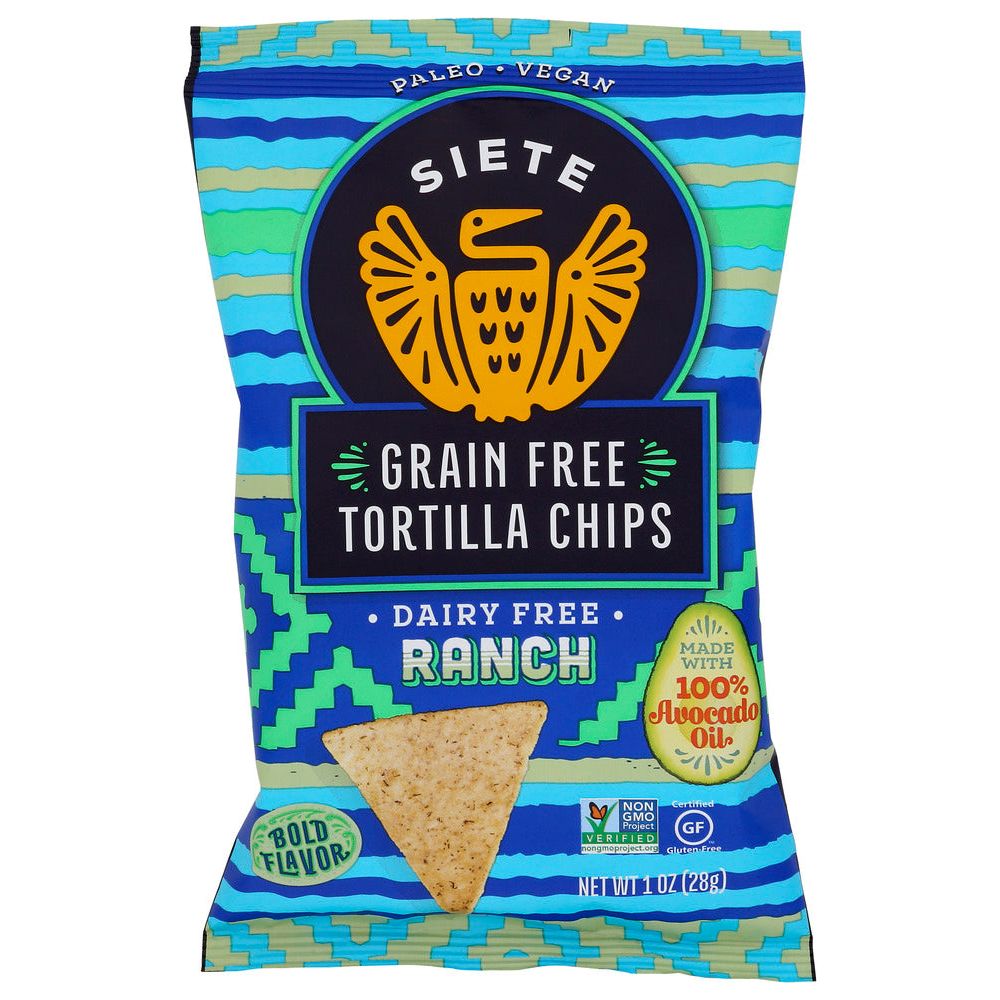 SIETE: Ranch Grain Free Tortilla Chips, 1 oz