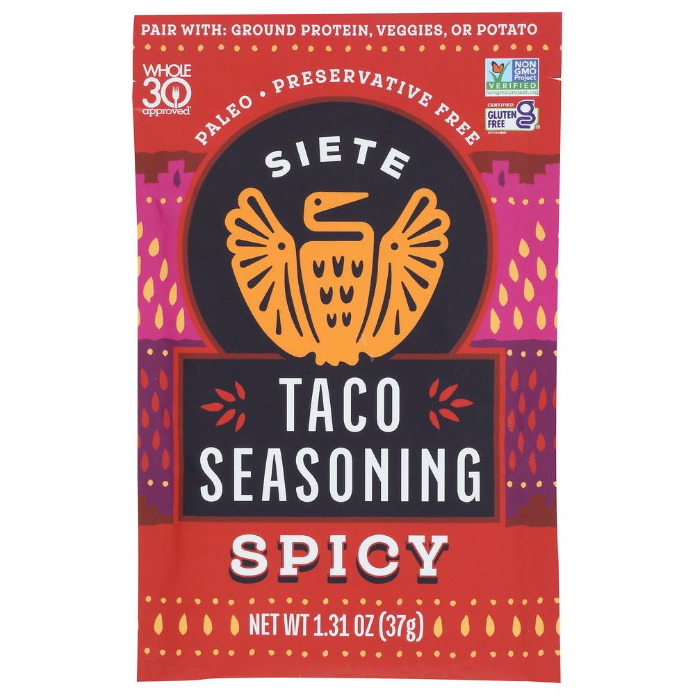 SIETE: Seasoning Taco Spicy, 1.3 oz