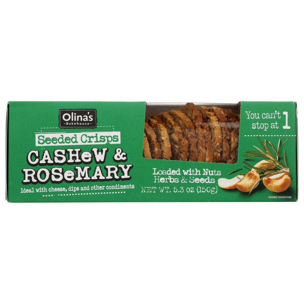 OLINAS BAKEHOUSE: Cashew And Rosemary Seeded Crisps, 5.3 oz