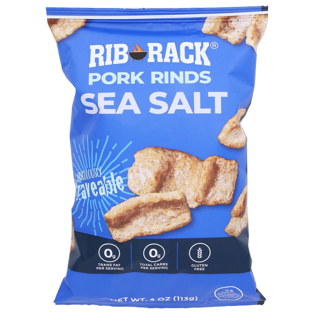 RIB RACK: Sea Salt Pork Rinds, 4 oz
