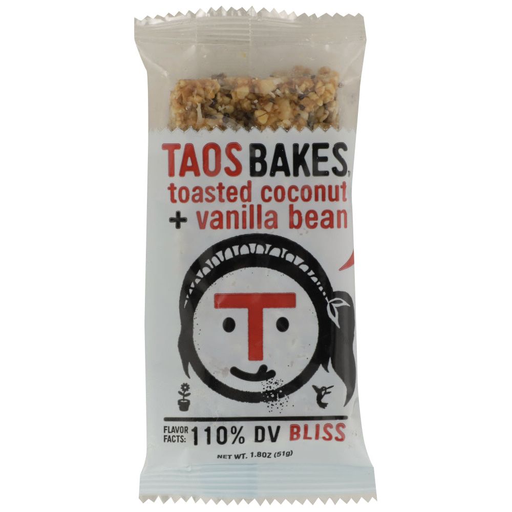 TAOS BAKES: Toasted Coconut Vanilla Bean Bar, 1.8 oz