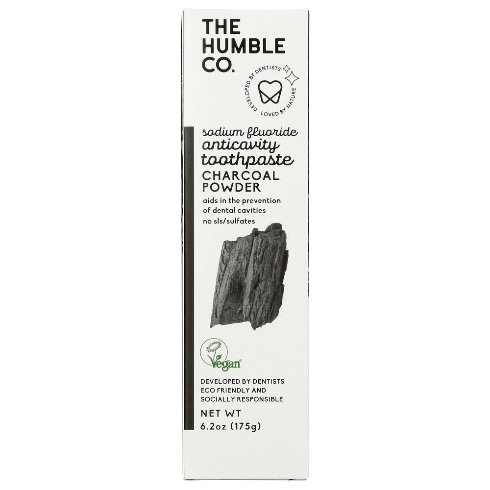 THE HUMBLE CO: Charcoal Powder Sodium Fluoride Anticavity Toothpaste, 6.2 oz