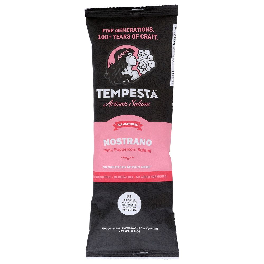 TEMPESTA ARTISAN SALAMI: Nostrano Pink Peppercorn Salami, 5.5 oz