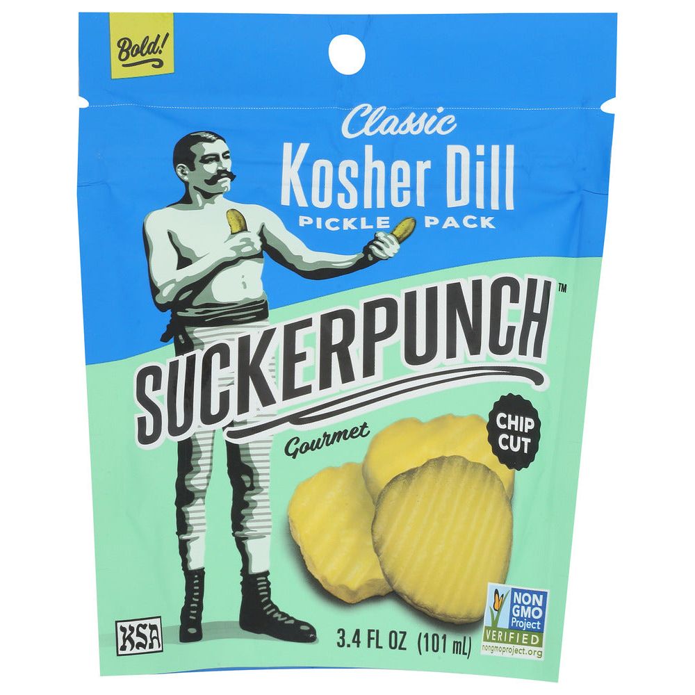 SUCKERPUNCH: Classic Dill Pickle Chips, 3.4 oz