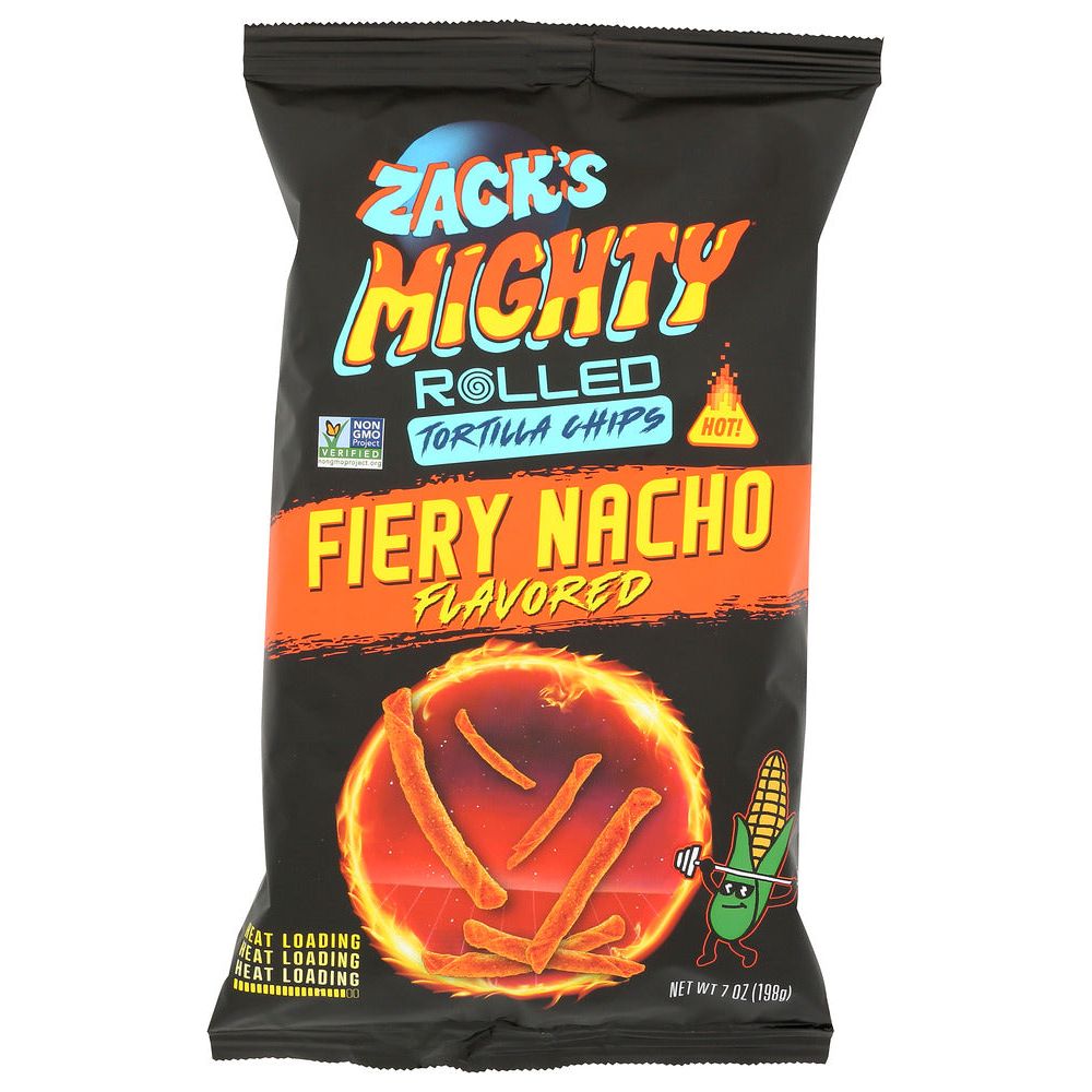 ZACKS MIGHTY: Fiery Nacho Rolled Tortilla Chips, 7 oz