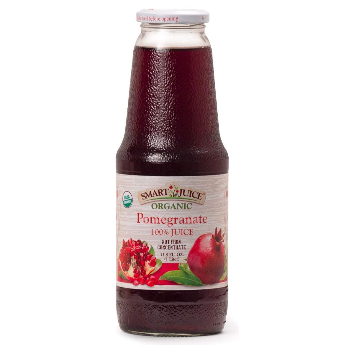 SMART JUICE: 100% Juice Organic Pomegranate, 33.8 oz