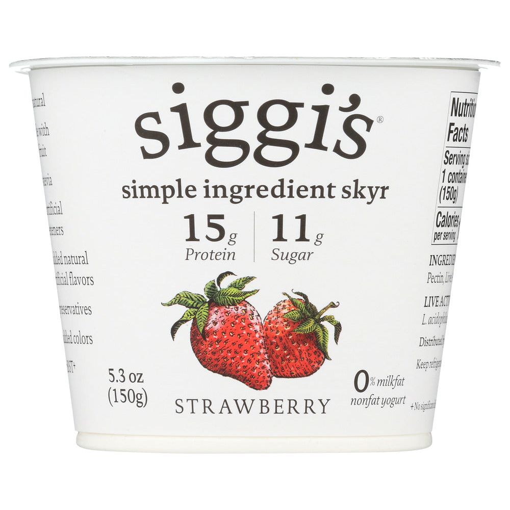 SIGGIS: Non-Fat Icelandic Style Skyr Strawberry Yogurt, 5.3 oz