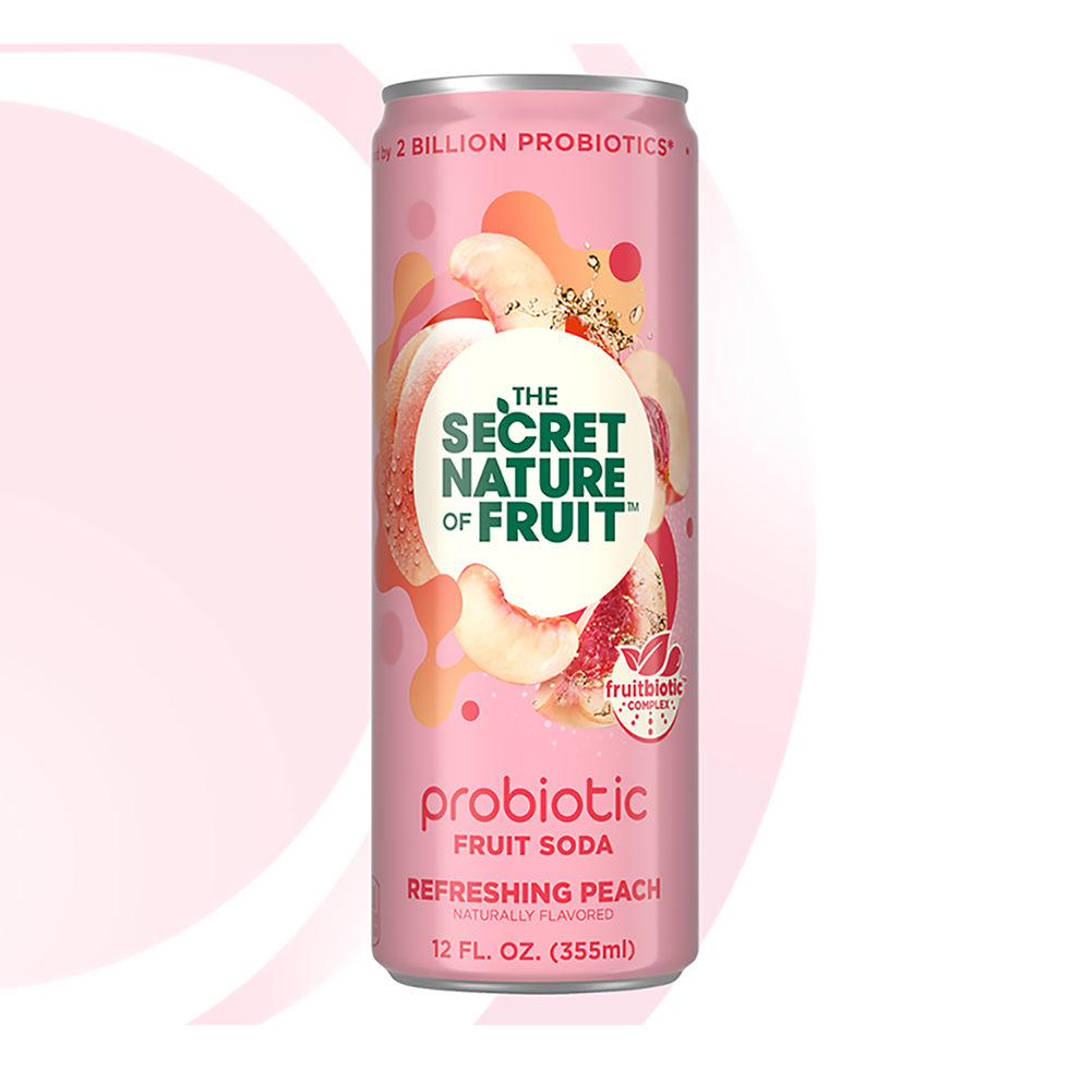 THE SECRET NATURE OF FRUIT: Soda Prob Refrshng Peach, 12 fo