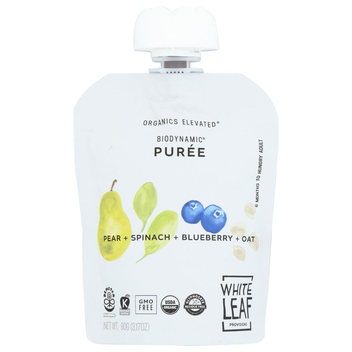 WHITE LEAF PROVISIONS: Baby Food Pear Spn Bb Ot, 90 gm