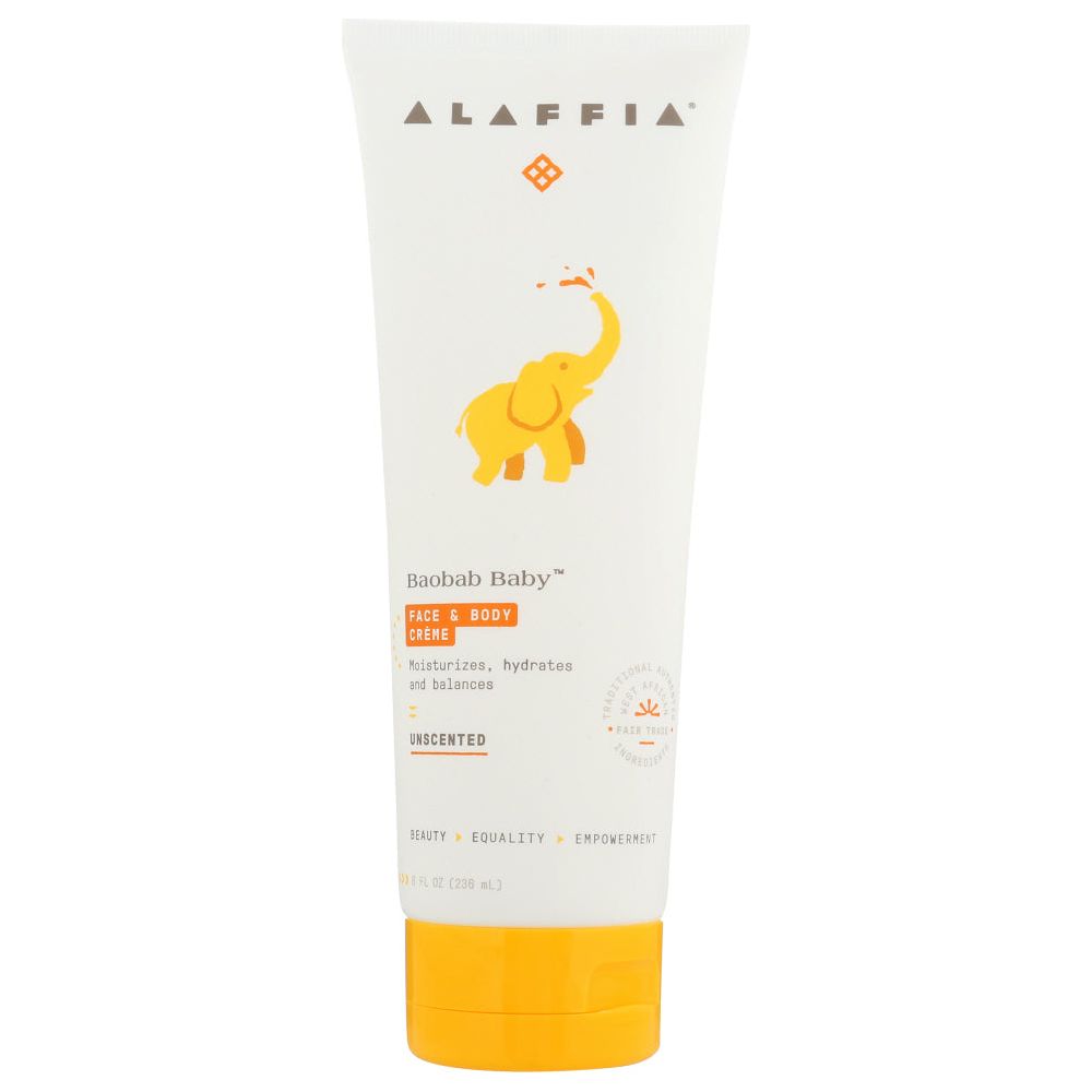 ALAFFIA: Baobab Baby Face Body Creme Unscented, 8 fo - #tag1# - #tag2#