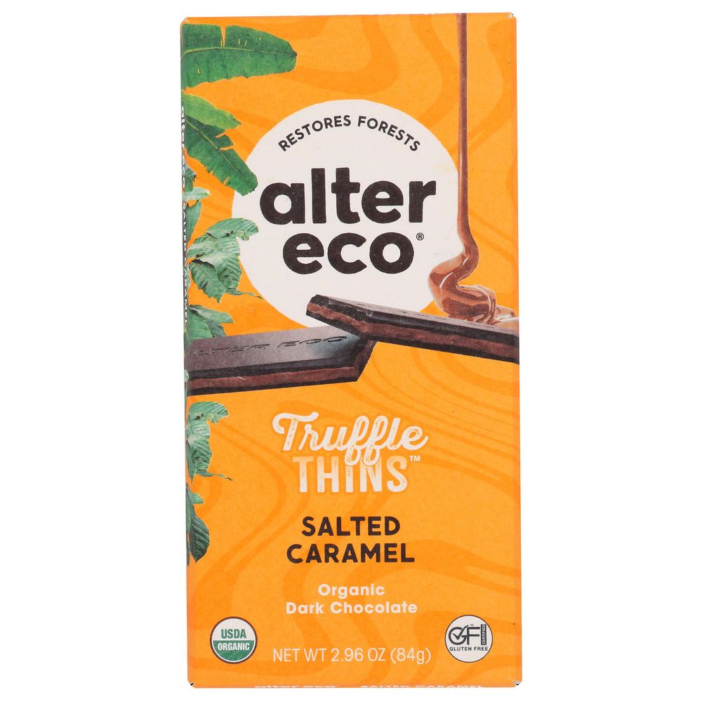 ALTER ECO: Salted Caramel Truffle Thins Chocolate Bar, 2.96 oz - #tag1# - #tag2#