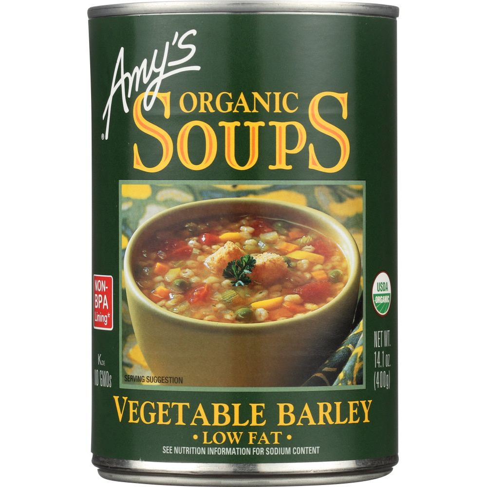 AMY'S: Organic Low Fat Vegetable Barley Soup, 14.1 oz - #tag1# - #tag2#