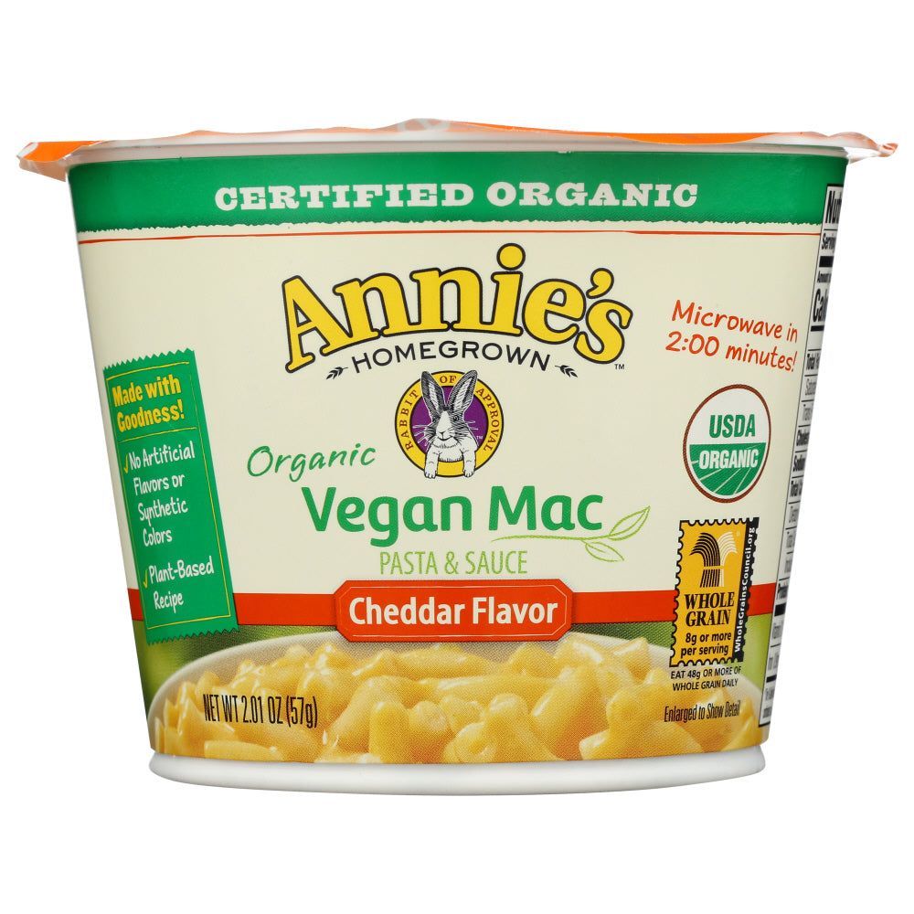 ANNIES HOMEGROWN: Organic Vegan Mac Pasta And Sauce Cheddar Flavor, 2.01 oz - #tag1# - #tag2#