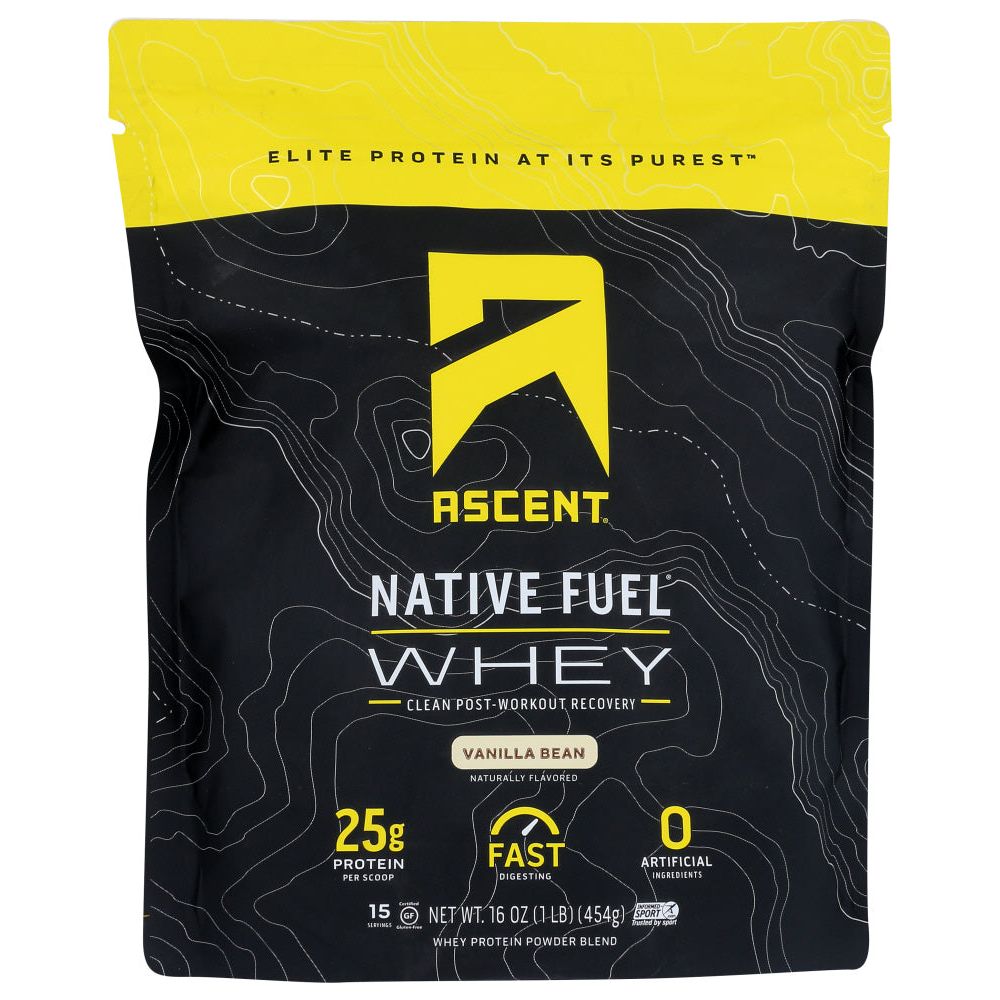 ASCENT: Whey Protein Native Vanil, 1 lb - #tag1# - #tag2#